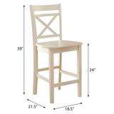 Cream Cross Back Counter Height Chairs B062P189109