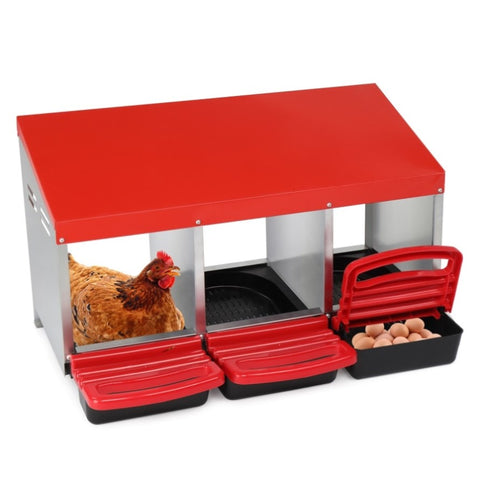 ZUN 3 Compartment Roll Out Nesting Box with Plastic Basket, Egg Nest Box Laying Box Hens 82562663