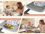 Grey Foldable Baby Walker with Detachable Tray & Shape Sorter Toys, 3-Level Height Adjustable for 06894251
