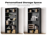 6-Tier Bookshelves with Adjustable Shelves, Floor Standing Bookcase for Home & Office Storage,Black 58230906