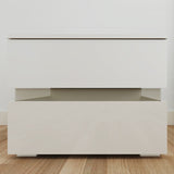 RGB LED Double Side Cabinet Bedside Table White 50895422