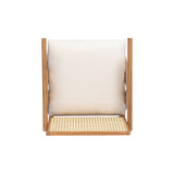 27" Height, Cream Woven Cane Plastic Backrest Bar Stool - Foam-Padded Fabric Seat & Durable N780P237930N