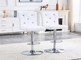 A set of 2 white vintage crocodile lift chairs, featuring crystal clasp design and synthetic W3875P371068