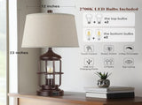 Table Lamp Set of 2 with USB Ports, Touch Control 3-Way Dimmable Bedside Lamp with 2 LED Night W3355P323240