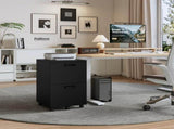 2-Drawer Rolling File Cabinet with Lockable Wheels, Printer Stand with Storage for Home Office 74654759