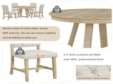 5-Piece Retro Functional Set, Round Table with a 16"W Leaf and 4 Upholstered Chairs for 95277945