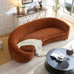 ZUN 92.13 Inch Modern Design Curved Shaped Sofa Couch for Living Room,Upholstered Fabric 4-Seat Sofa No W2582P231486