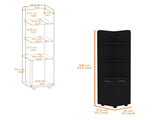 Black 2-Door Cabinet with 3 Corner Shelves B062P205243