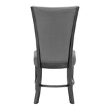 ZUN 2pc Contemporary Glam Upholstered Dining Side Chair Padded Plush Gray Fabric Upholstery Rich Black B011P151400