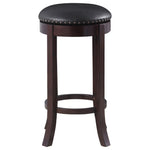 ZUN Dark Brown and Medium Brown Swivel Bar Stools B062P145684