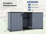 23.5 Cu.ft Outdoor Storage Shed with Lockable Door, PP HDPE Horizontal Garden Tool Cabinet - Gray 97596536