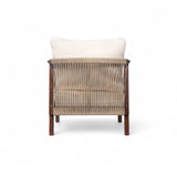 28" Outdoor Lounge Chair with Woven Backrest, Solid Wood Frame, Comfortable Cushions, and Curved N767P255015D