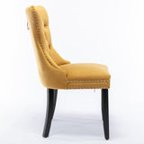 Modern, High-end Tufted Solid Wood Contemporary Velvet Upholstered Dining Chair with Wood Legs 02045627