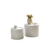 Nested table set 2 pieces, MDF coffee table set Living room/lounge area, White W2085P185151