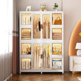 ZUN Portable Wardrobe Closet Storage Organizer for Clothes,Clothes Dresser,12 Magnetic Doors-12 Cubes & W2699P184784