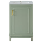 ZUN [Viedo] 20 Inch Modern Small Bathroom Vanity Cabinet With Ceramic Basin- 20*14.5*33.3 Inches,Ample N729P170386F