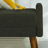 Modern living room bench, made of looped yarn fabric, with soft cushion, irregular geometric W487P183024
