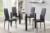 ZUN Modern Style Black Metal Finish Side Chairs 2pc Set Faux Leather Upholstery Contemporary Dining Room B011P156153