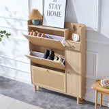 ZUN Modern minimalist storage cabinet, Japanese rattan shoe cabinet, bed top cabinet, small home W1151P147199