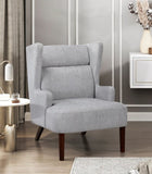 Contemporary Grey Wingback Accent Chair Chenille Upholstery Plywood Frame Living Room Furniture 1pc B011P304418