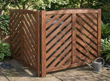 Air Conditioner Fence Screen Outside, Cedar Privacy Fence 3 Panels to Hide AC & Trash Enclosure, 70398257