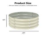 2 Pcs 221ft Raised Garden Bed, Round Galvanized Outdoor Planter Box, Metal Garden Bed for Planting 40130476