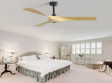 52 Inch Modern Ceiling Fan With 3 ABS Blades Remote Control Reversible DC Motor Without Light For W934P264508