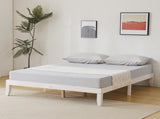 Basic bed frame Painted pine wood Washed white Full 189*136*30.5cm Wooden bed Single bed 00907000