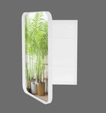 16x24 Inch Recessed White Metal Framed Medicine Cabinet with Mirror and Adjustable Shelves Black W1435142930