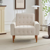 Mirod Classic Biscuit-Style Accent Chair - Comfortable Armrests, Soft Fabric, Elegant Solid Wood N760P202728A