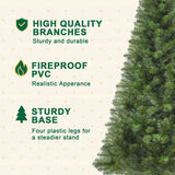 6FT Unlit Artificial Christmas Tree 490 Tips, PVC Full Branches, Classic Green Holiday Tree 62137322
