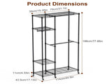 4 Tier Heavy Duty Garment Rack with 3 Hanging Rods, 463LBS Capacity Rolling Clothes Rack with 57122473