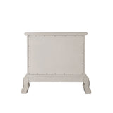 2 Drawers Poplar Wood Nightstand in Bone White Finish B016P261565