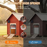 ZUN Automatic Chicken Coop Door SolarPowered Chicken Door LCD Displayand Roll-up Door Anti-pinch 87552342