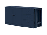 89.7''Wooden Sideboard with Extendable Table,Multifunctional Storage Cabinet with 2 Doors N711P334768V