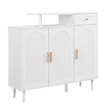 ZUN ON-TREND Elegant Shoe Cabinet with Arched Doors and Drawer, Cream Style Storage Sideboard with WF321210AAK