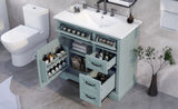 36" Bathroom Vanity with Sink, Ceramic Sink, 2 Tip-out Drawers, Soft Close Door Hinges, Grey N759P223021E