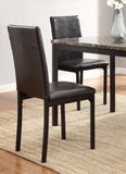 ZUN Set of 4 Metal Frame Chairs Brown Faux Leather Seat Black Metal Finish Dining Side Chairs B01146334