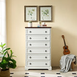 ZUN Modern 6 Drawer Dresser, Dressers for Bedroom, Tall Chest of Drawers Closet Organizers & Storage W2275P149119