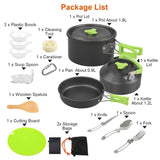 16Pcs Camping Cooking Ware Set Camping Stove Cookware Kit Aluminum Pot Pan Kettle Set with Bowls 99108399