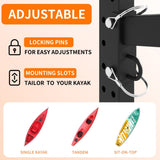 80''H Freestanding Kayak Storage Rack Holds 4 Kayaks, Heavy-Duty Adjustable Stand with Lockable T2398P305831