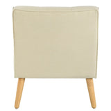 Mid-Century Modern Armchair - Tufted Fabric Accent Chair with Solid Wood Legs for Living Room, N767P257565B