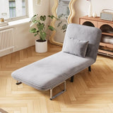 31.5 Convertible Chair Bed, Tri-Fold Sofa Bed with Adjustable Backrest & Pillow, Leisure Chaise W1767P220576