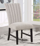 ZUN Unique Contemporary Gray Boucle Fabric Set of 2pc Dining Chairs Black Wooden Legs Parson Side Chair B011P234754