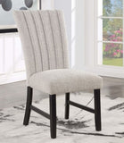 ZUN Unique Contemporary Gray Boucle Fabric Set of 2pc Dining Chairs Black Wooden Legs Parson Side Chair B011P234754