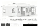 10x20ft Pop Up Canopy Tent with Detachable Sidewalls, 3-Level Adjustable Height Heavy Duty Metal 45626505