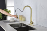 ZUN Gold Kitchen Faucets with Pull Down Sprayer, Kitchen Sink Faucet with Pull Out Sprayer, Fingerprint K-4012-BG