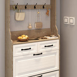 NEW OAK color shoe cabinet with 3 doors 2 drawers with hanger,large space for storage W1320137991