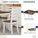 ZUN Rustic Style 6-Piece Dining Room Table Set with 4 Ernomic Designed Chairs & a Bench 47953033