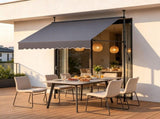 78" Manual Retractable Patio Awning, Height Adjustable Sunshade Canopy with Crank Handle for 28664360